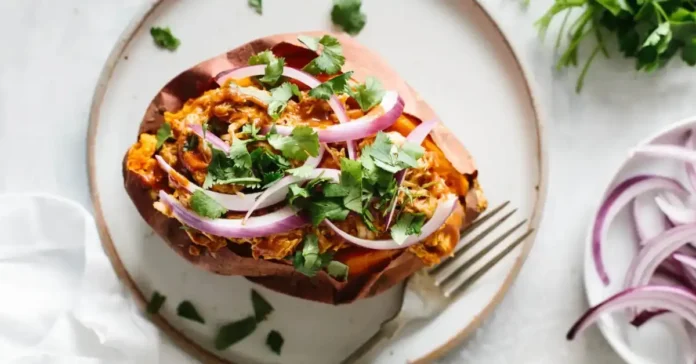 BBQ Chicken Stuffed Sweet Potatoes