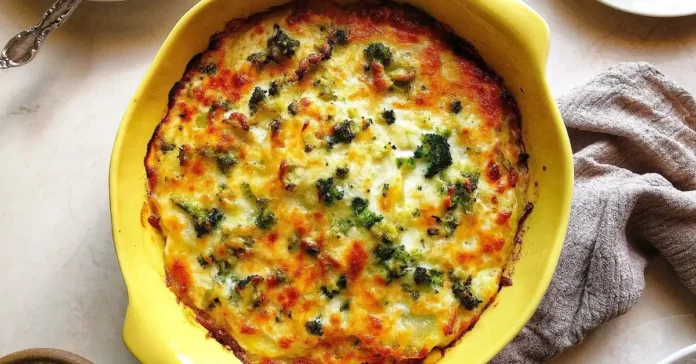 Cheesy Broccoli And Potato Gratin
