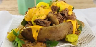 Loaded Philly Cheesesteak Baked Potato Loaded Philly Cheesesteak Baked Potato