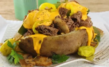 Loaded Philly Cheesesteak Baked Potato Loaded Philly Cheesesteak Baked Potato