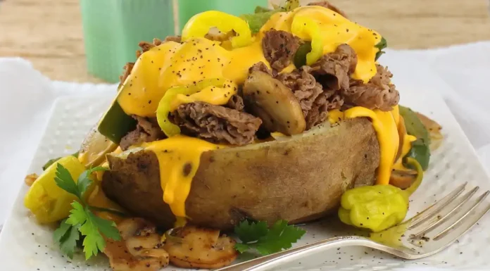 Loaded Philly Cheesesteak Baked Potato Loaded Philly Cheesesteak Baked Potato