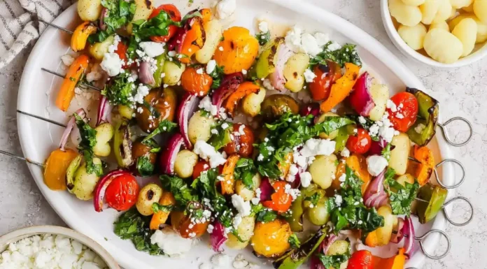 Rainbow Grilled Gnocchi Skewers: Colorful Vegetarian Bites Rainbow Grilled Gnocchi Skewers