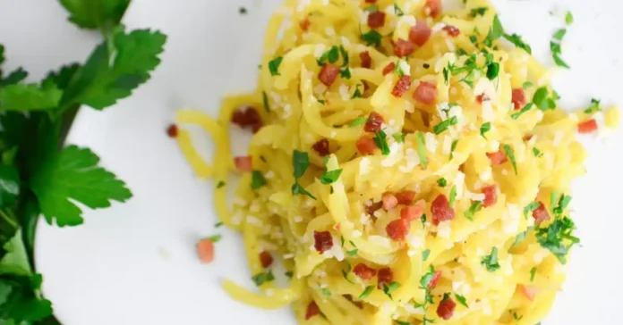 Spiralized Potato Carbonara