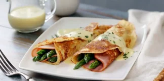 Potato Crepes With Asparagus And Ham Potato Crepes With Asparagus And Ham