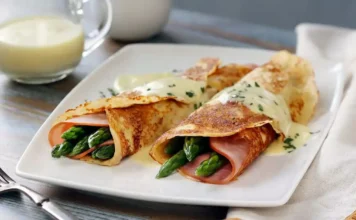 Potato Crepes With Asparagus And Ham Potato Crepes With Asparagus And Ham