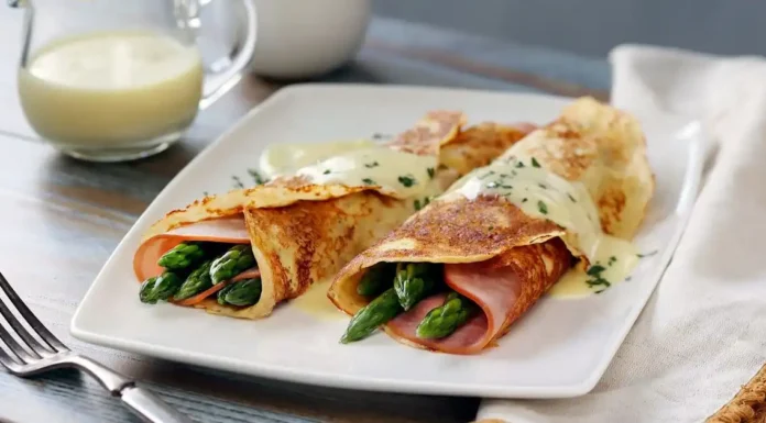 Potato Crepes With Asparagus And Ham Potato Crepes With Asparagus And Ham